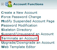 Customer Account - Terminate an Account