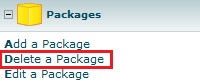 Web Hosting Packages - Delete a Package