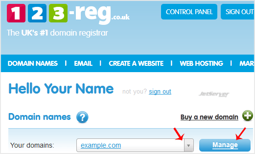 DNS Nameserver on 123-reg