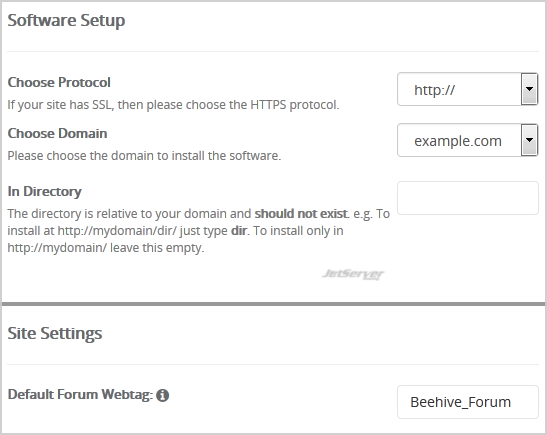 Install Beehive Forum via Softaculous in cPanel