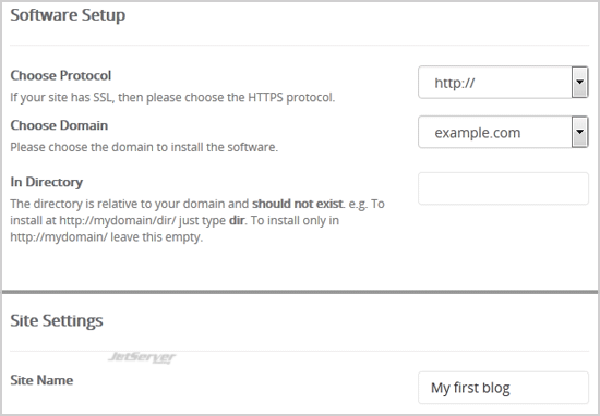 Install Dotclear via Softaculous in cPanel
