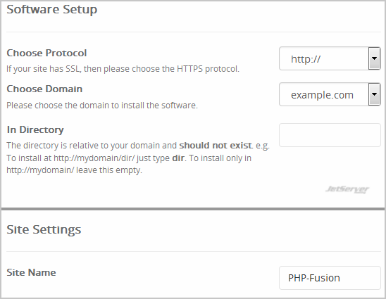 Install PHP-Fusion via Softaculous in cPanel