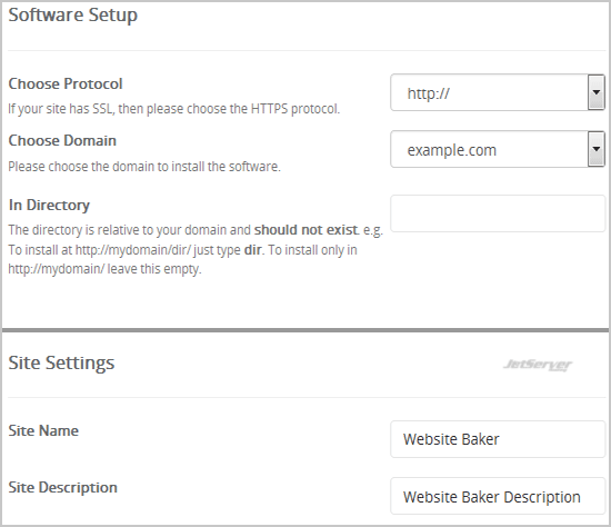 Install Website Baker via Softaculous in cPanel