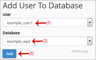 Add a user to a database and add privileges