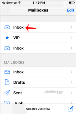 Check/fetch an email on iPhone