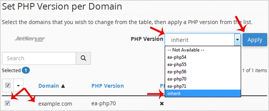 Reset PHP Version to Default in cPanel