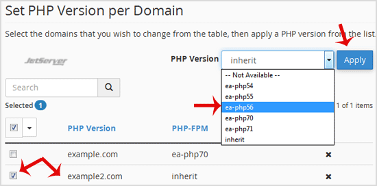 Set the PHP Version per Domain Using cPanel