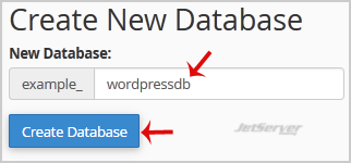 Create a database in cPanel