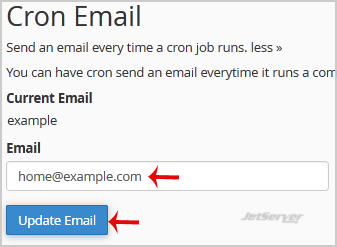 Update a Cronjob E-mail Address in cPanel