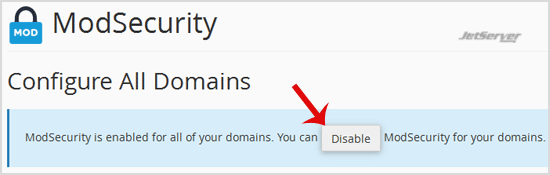 Enable or Disable Mod Security in cPanel