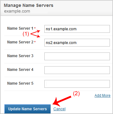 Update DNS Nameserver on NetEarthOne or LogicBoxes