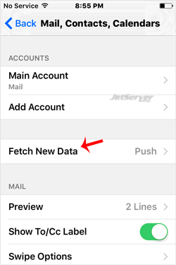 Automatically Sync or Fetch a cPanel email on iPhone