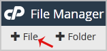 Create new folder or files in cPanel File Manager