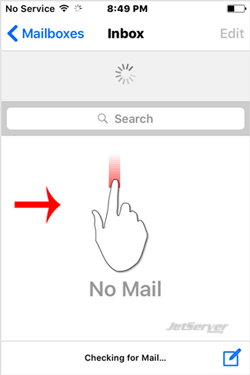 Check/fetch an email on iPhone