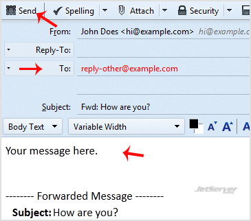 Forward email in Mozilla Thunderbird