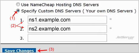 Update DNS Nameserver of NameCheap.com