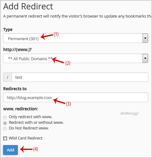 Redirect your website to any page or external domain