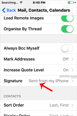 Change the Signature of an iPhone Email