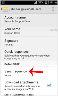 Automatically sync cPanel email in an Android mobile