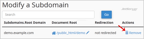 Remove a Subdomain in cPanel