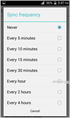 Automatically sync cPanel email in an Android mobile