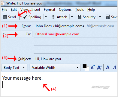 Send email using Mozilla