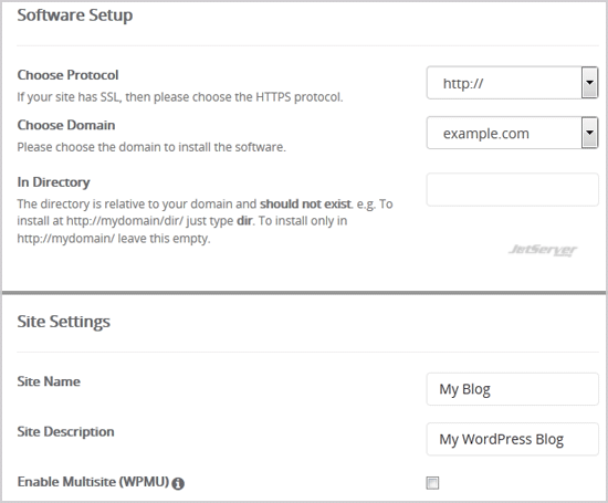 Install WordPress via Softaculous in cPanel