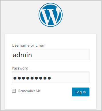 Access the WordPress admin account