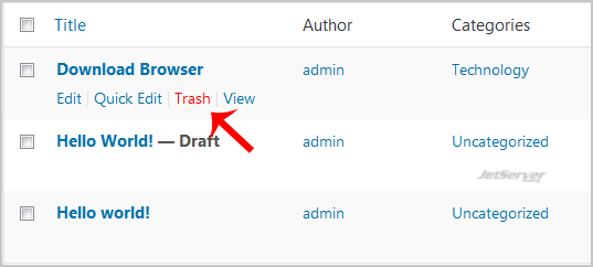 Remove your post in WordPress