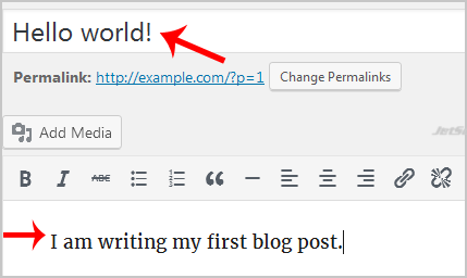 Start writing your first blog post in WordPress