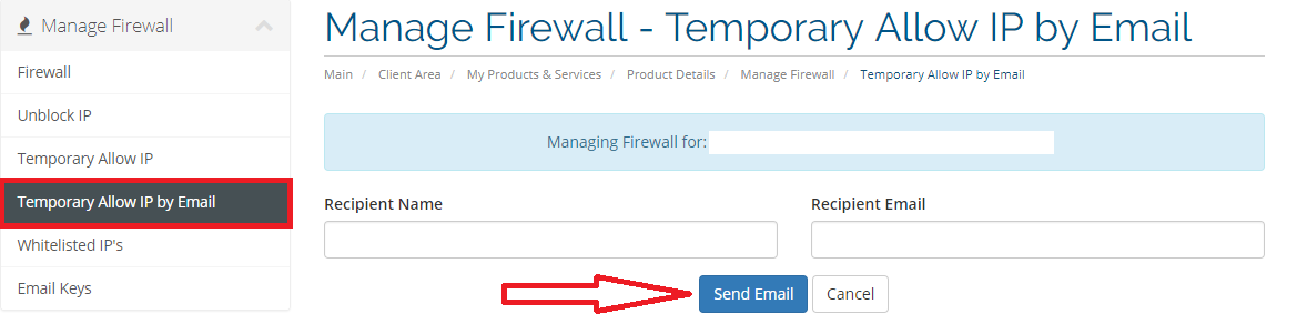 Manage Firewall - Allow Special Access